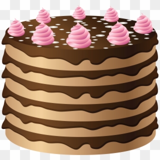 Chocolate Cake With Pink Cream Png Clipart - Transparent Chocolate Cake Clipart