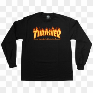 Thrasher Flame Black T Clipart
