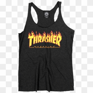 Thrasher Girls Flames Racerback Tank L-black - Thrasher Clipart
