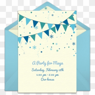 Winter Birthday Banner Online Invitation - Paper Clipart