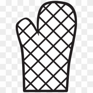 Big Image - Oven Mitt Clipart Black And White - Png Download