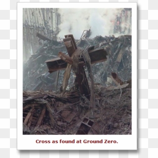 Commemorating The Twin Towers, And Over The Top Draped - Cross In 9 11 Rubble Clipart