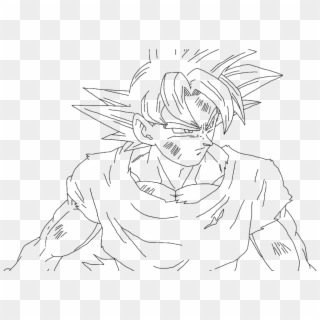 Goku Clipart Black And White - Line Art - Png Download