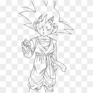 Goku Clipart Black And White - Goten Coloring Pages - Png Download