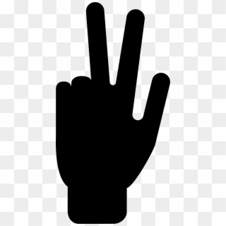 Three Fingers Extended Of Hand Silhouette Comments - Stop Hand Black Png Clipart