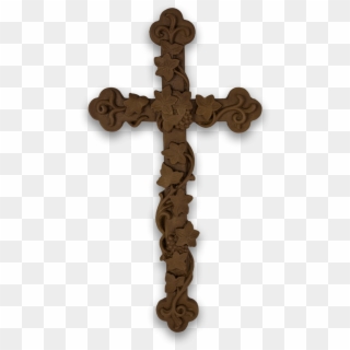 Resin Cross With A Grapevine Crawling Up It - Cross Clipart