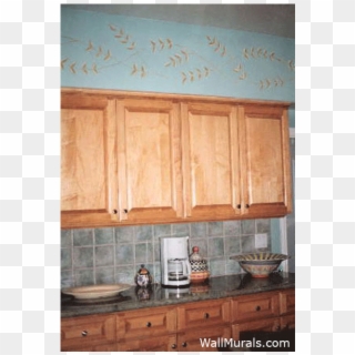 Painted Vine Border In Kitchen - Cabinetry Clipart