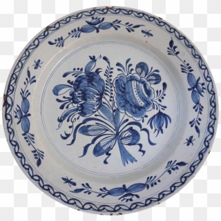 Dutch Delft Blue And White Faience Charger Plate Clipart