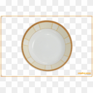 White Plate With Golden Framing, Transparent - Circle Clipart