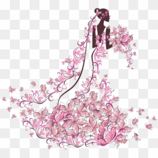 Bride Png Clipart Background - Pink Butterfly Transparent Png