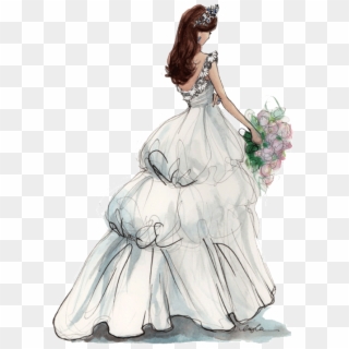 Wedding Bride Free Vector Donload - Девушка В Свадебном Платье Рисунок Clipart