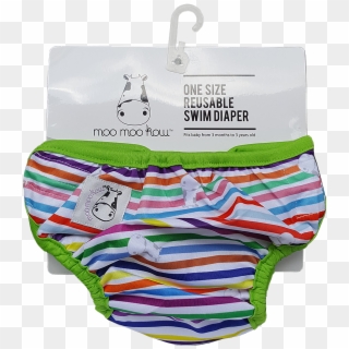 One Size Swim Diaper Rainbow With Green Border Clipart
