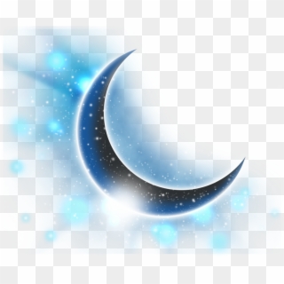 Blue Light Fantasy Computer Crescent File Clipart - Moon - Png Download