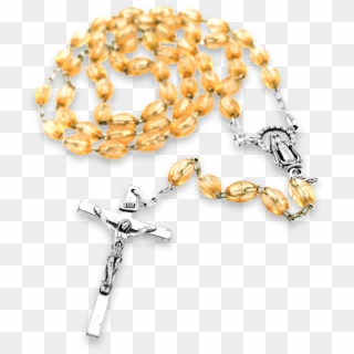 Yellow Rosary Beads - Christian Cross Clipart