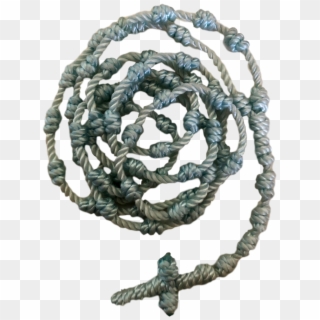 Religious Rosary Necklace Knotted Handwoven Light Blue - Artifact Clipart