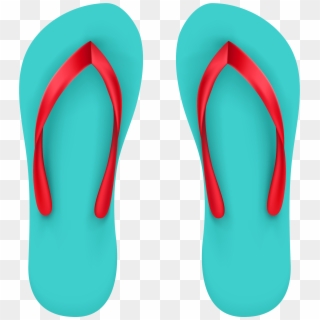 Aqua Beach Flip Flops Png Clipart - Summer Shoes Clip Art Transparent Png