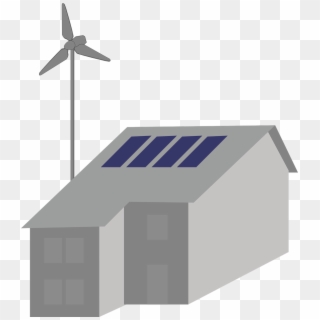 House,off Grid,solar Panels,wind Turbine,alternative - Solarne Panely Na Dom Clipart