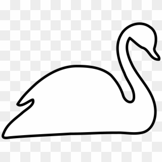 Swan Clipart - Silhouette White On Black - Png Download
