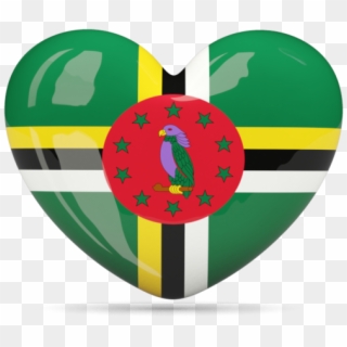 Dominican National Flag Heart Graphics - Dominica Flag Clipart