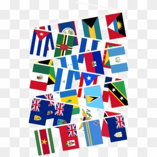 Caribbean Multi Nation Bunting - Caribbean Country Flags Png Clipart