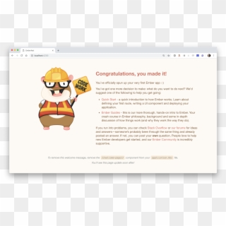 For This Walkthrough, I'll Use The Simplest Ember App - Ember.js Clipart