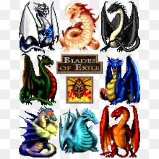 Blades Of Exile Mighty Dragons - Illustration Clipart