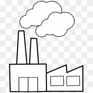 Factory Building With Smoke Stacks Clipar Clip Art - Factories Clipart - Png Download