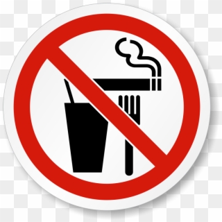 Do Not Eat, Drink Or Smoke Iso Label - No Smoking No Food Clipart