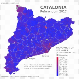 Catalan Referendum 2017 Map - Catalonia 2017 Referendum Results Clipart