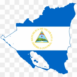 Nicaragua Flag Map Clipart - Nicaragua Flag Map - Png Download