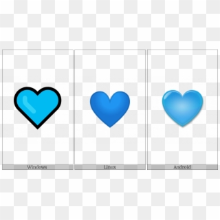 Blue Heart On Various Operating Systems - Heart Clipart