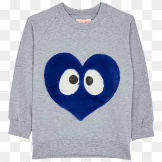 Gray Blue Heart Sweatshirt - Sweater Clipart