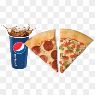 Slice Of Pizza With Drink Clipart