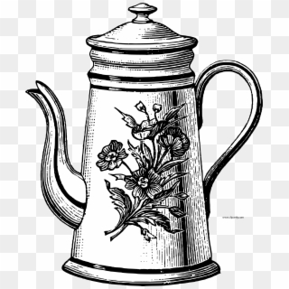 Vintage Sketch Teapot Png Clipart Download - Teapot Drawing Png Transparent Png