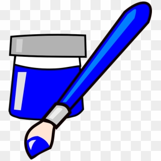 Paint Brush Clipart Blue - Blue Paint Brush Clipart - Png Download