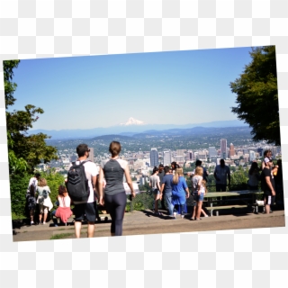 Visitors Enjoying Pittock Mansion's View Of Mount Hood - Pittock Mansion Viewpoint Clipart