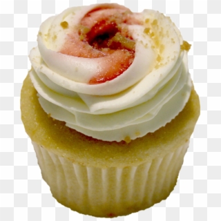 Vanilla Cupcake, Whipped Cream Cheese Frosting, Strawberry - Transparent Cheesecake Cupcake Clipart