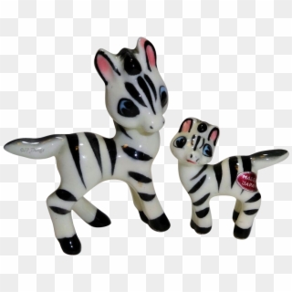 Miniature Momma Zebra And Baby Zebra Porcelain Figurines Clipart