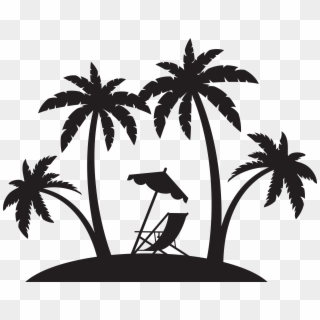 Palms And Beach Chair Silhouette Png Clip Artu200b Transparent Png