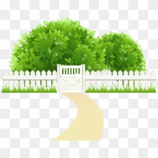 Path With Fence And Trees Transparent Png Clipart - Garden Hd Background Png