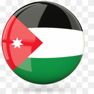Glossy Flat Flag Of Jordan - Jordan Flag Round Png Clipart