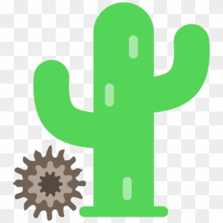 An Animation Of A Cactus And Tumbleweed - Cactus Animated Clipart