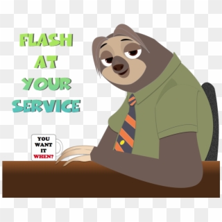 The Flash Clipart Zootopia - Flash The Sloth - Png Download