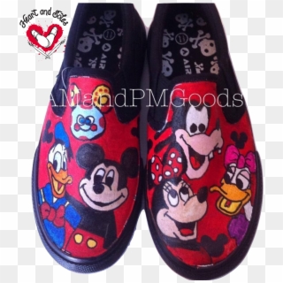 Mickey Mouse Clubhouse Hand Painted Shoes - Slip-on Shoe Clipart