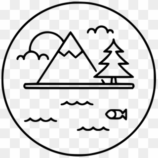 Png File Svg - Lake And Mountains Icon Clipart