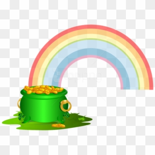 Free Png Download Green Pot Of Gold With Rainbow Png - Pot Of Gold Rainbow Png Clipart