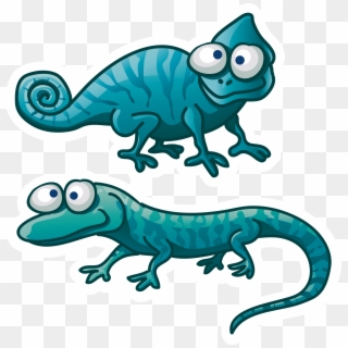Chameleon Clipart Chamelon - Blue Chameleon Clipart Png Transparent Png