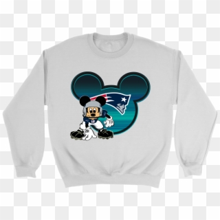 New England Patriots Mickey Mouse Football Sweatshirt - Crew Neck Clipart