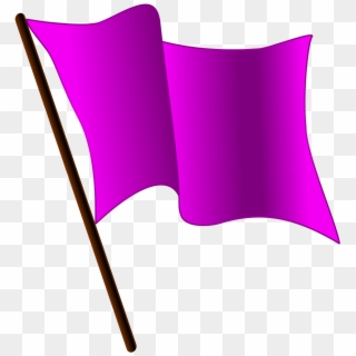 Purple Flag Waving - Red Flag Clipart
