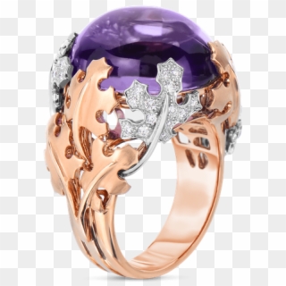 Roberto Coin Cabochon Ring With Amethyst And Diamonds - Engagement Ring Clipart